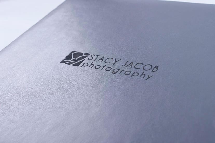 Exclusive lay flat photo album with custom logo on the cover nphoto printing lab for professional photographers gray grey material
