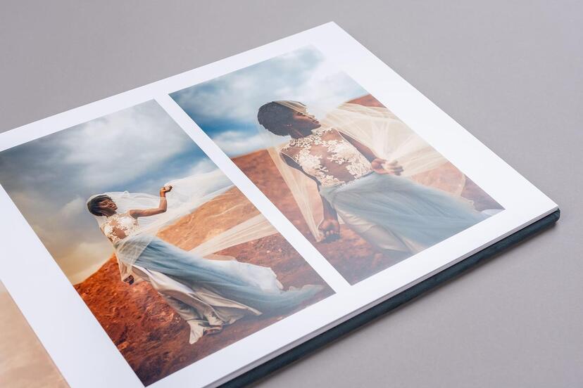 lay flat professionally printed Photo Album with hardcover nphoto professional photographer printing lab professional printing services nphoto logo